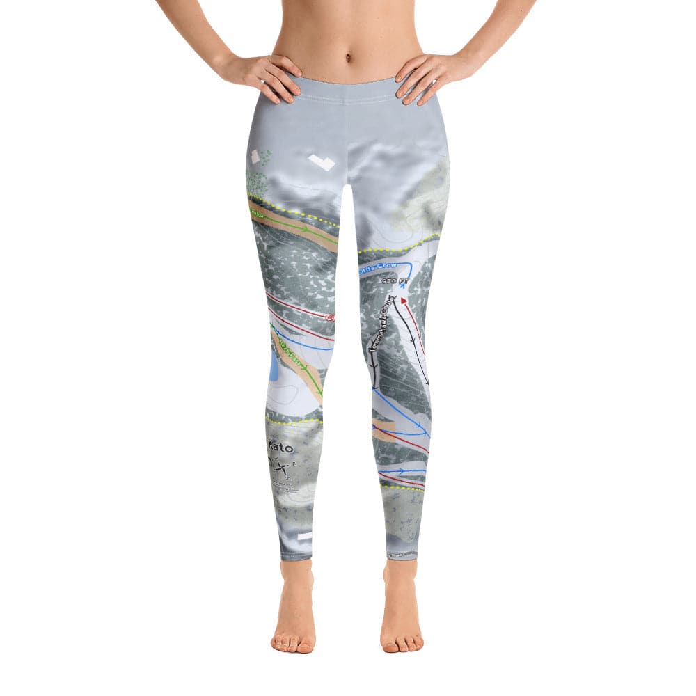 Mount Kato, Minnesota Ski Trail Map Women's Base Layer Bottom - Powderaddicts