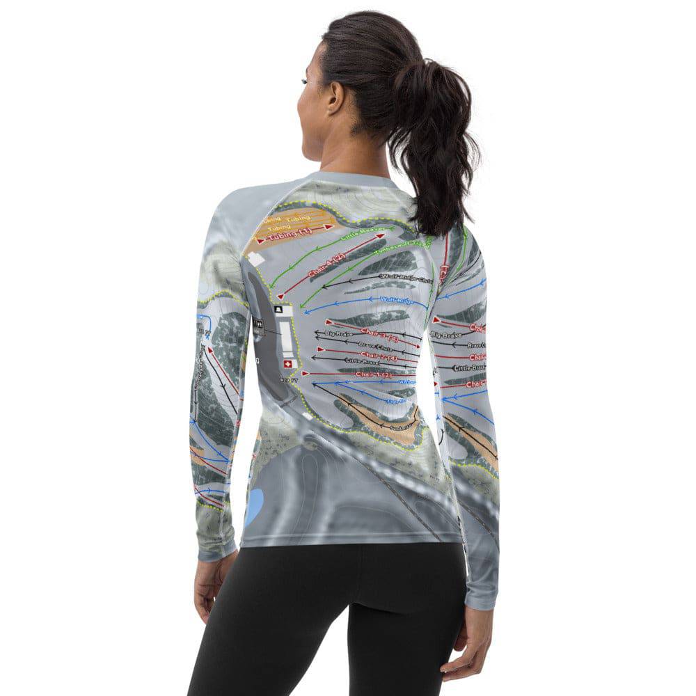 Mount Kato, Minnesota Ski Trail Map Women's Base Layer Top - Powderaddicts