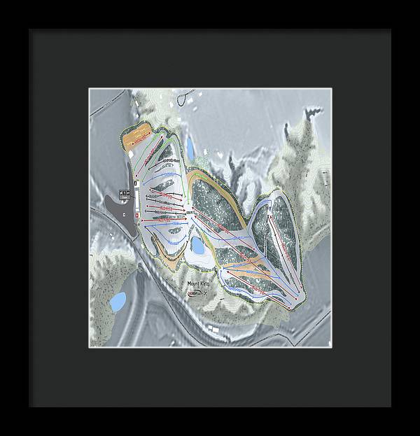 Mount Kato Ski Trail Map - Framed Print - Powderaddicts