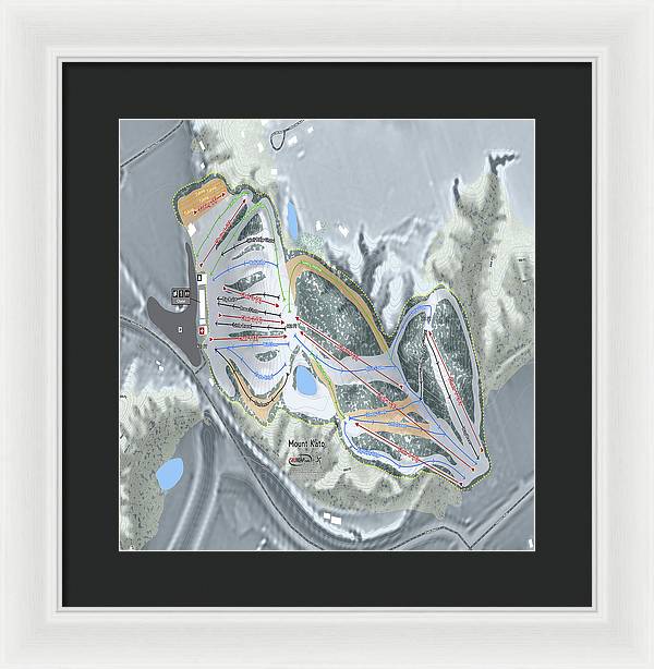 Mount Kato Ski Trail Map - Framed Print - Powderaddicts