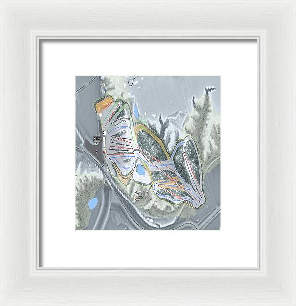 Mount Kato Ski Trail Map - Framed Print - Powderaddicts