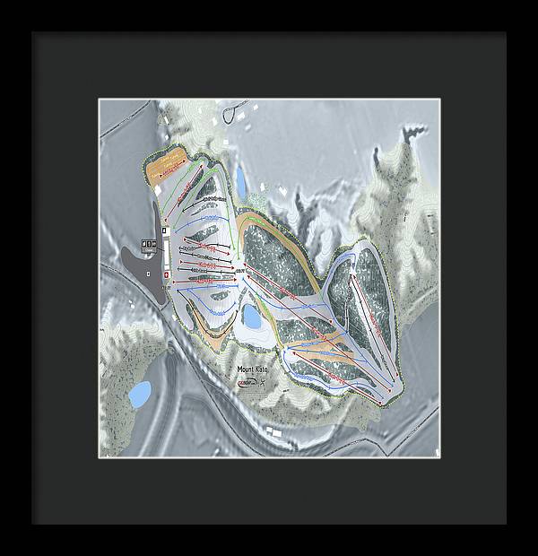 Mount Kato Ski Trail Map - Framed Print - Powderaddicts