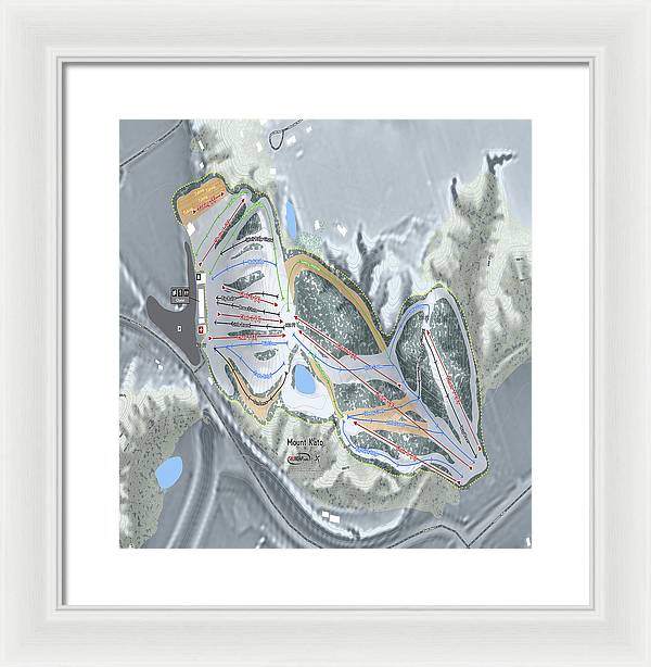 Mount Kato Ski Trail Map - Framed Print - Powderaddicts