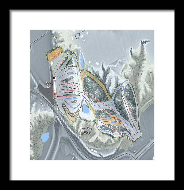 Mount Kato Ski Trail Map - Framed Print - Powderaddicts