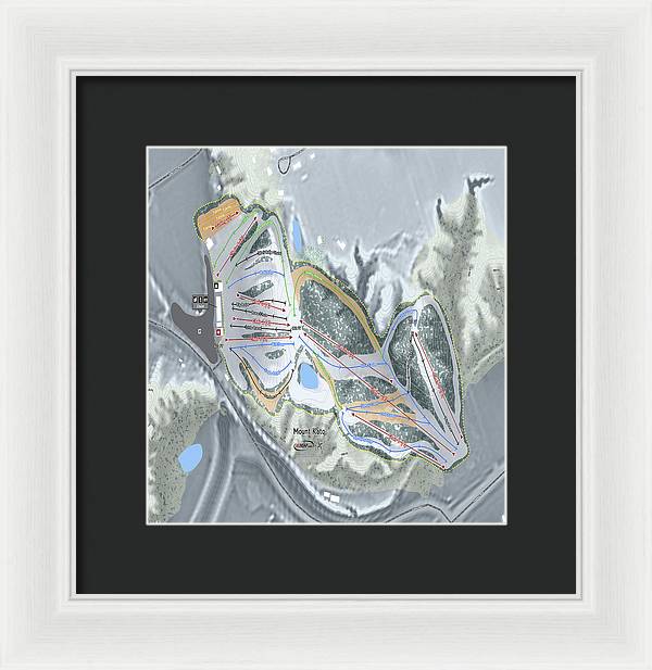 Mount Kato Ski Trail Map - Framed Print - Powderaddicts