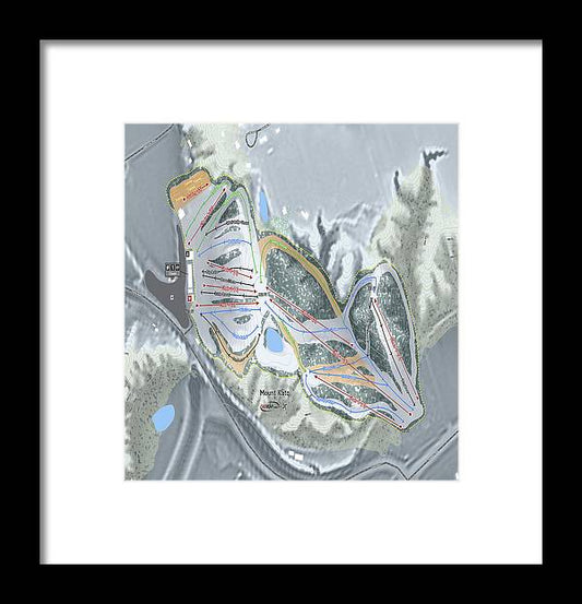 Mount Kato Ski Trail Map - Framed Print - Powderaddicts