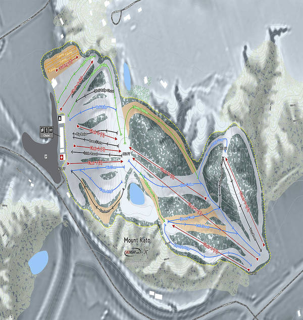 Mount Kato Ski Trail Map - Art Print - Powderaddicts
