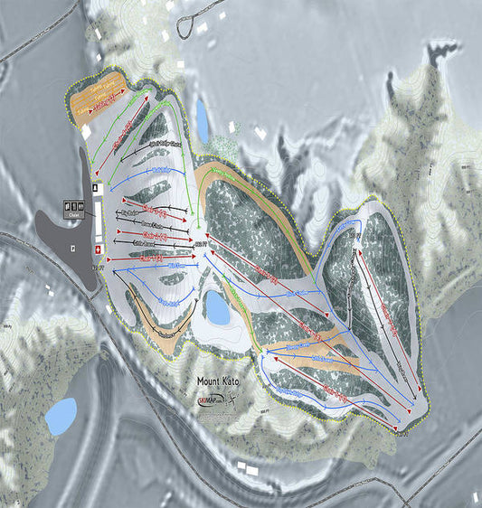 Mount Kato Ski Trail Map - Art Print - Powderaddicts
