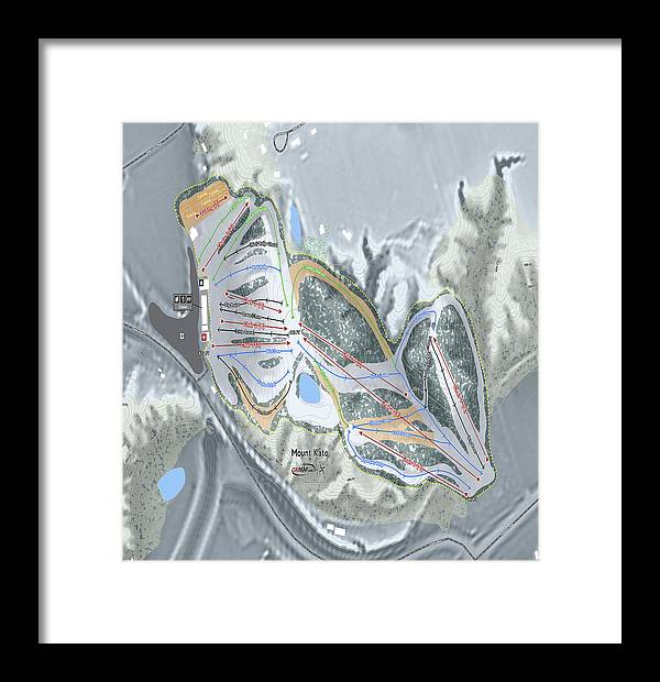 Mount Kato Ski Trail Map - Framed Print - Powderaddicts