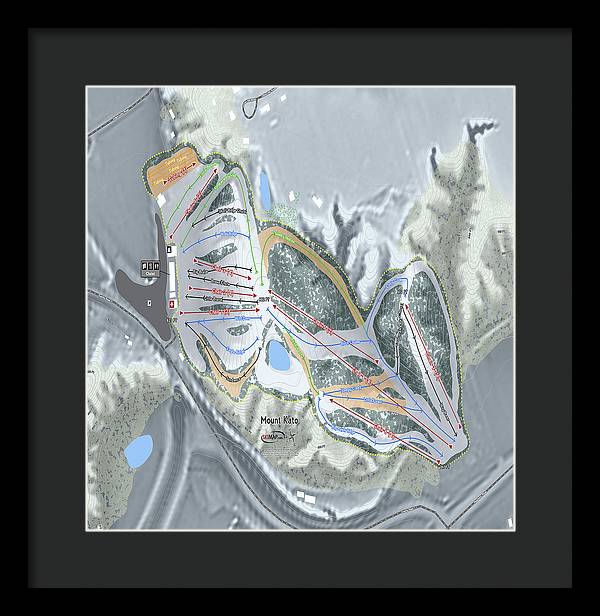 Mount Kato Ski Trail Map - Framed Print - Powderaddicts
