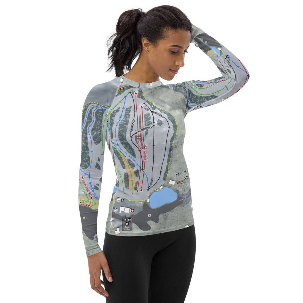 Mount Peter, New York Ski Trail Map Women's Base Layer Top - Powderaddicts