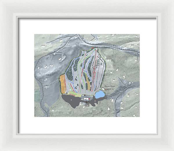 Mount Peter Ski Trail Map - Framed Print - Powderaddicts