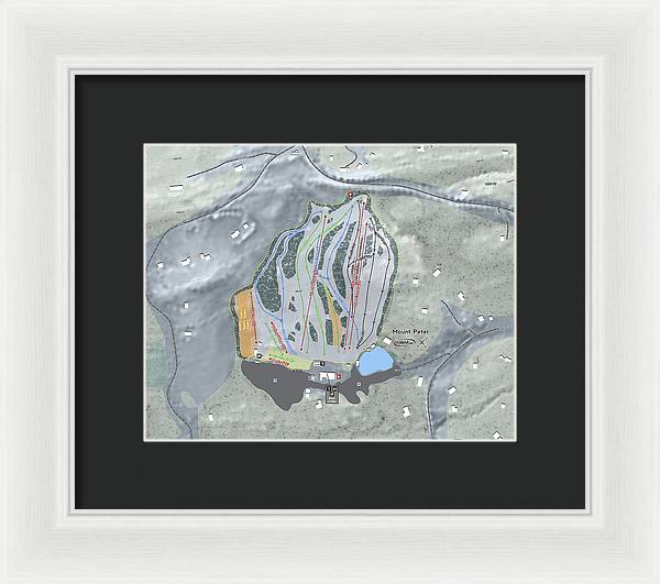 Mount Peter Ski Trail Map - Framed Print - Powderaddicts