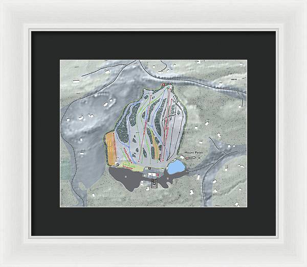 Mount Peter Ski Trail Map - Framed Print - Powderaddicts