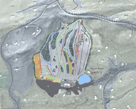 Mount Peter Ski Trail Map - Art Print - Powderaddicts