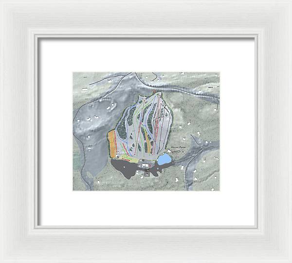 Mount Peter Ski Trail Map - Framed Print - Powderaddicts