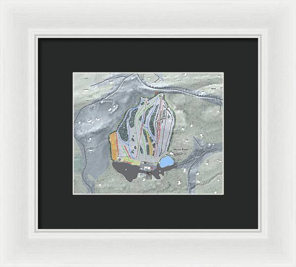 Mount Peter Ski Trail Map - Framed Print - Powderaddicts