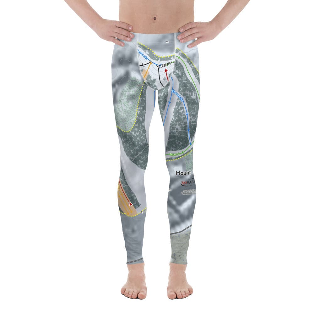 Mount Ski Gull, Minnesota Ski Trail Map Men&#39;s Base Layer Bottom - Powderaddicts