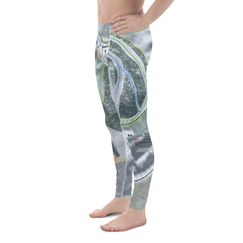 Mount Ski Gull, Minnesota Ski Trail Map Men's Base Layer Bottom - Powderaddicts