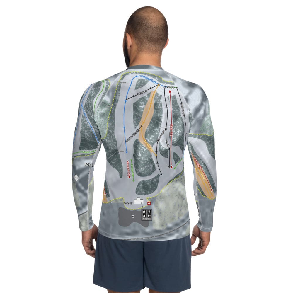 Mount Ski Gull, Minnesota Ski Trail Map Men's Base Layer Top - Powderaddicts