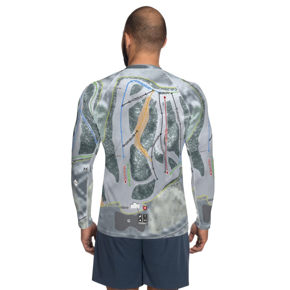 Mount Ski Gull, Minnesota Ski Trail Map Men's Base Layer Top - Powderaddicts