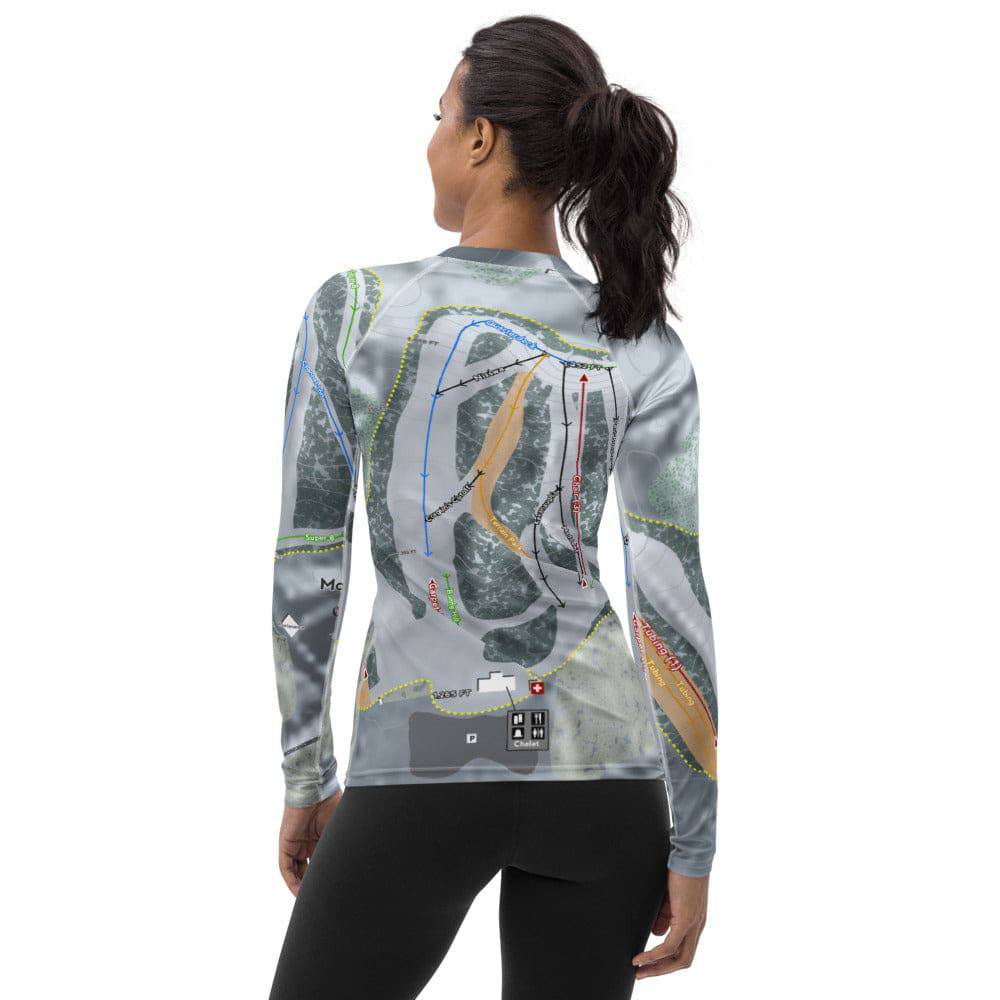 Mount Ski Gull, Minnesota Ski Trail Map Women's Base Layer Top - Powderaddicts