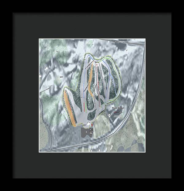 Mount Ski Gull Ski Trail Map - Framed Print - Powderaddicts