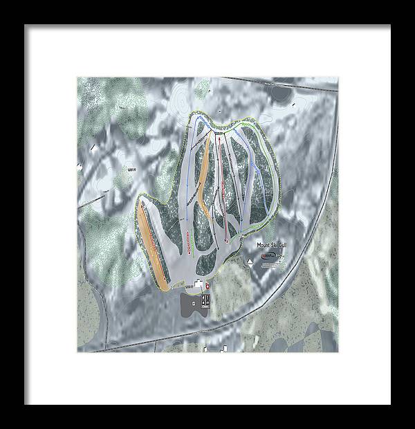 Mount Ski Gull Ski Trail Map - Framed Print - Powderaddicts