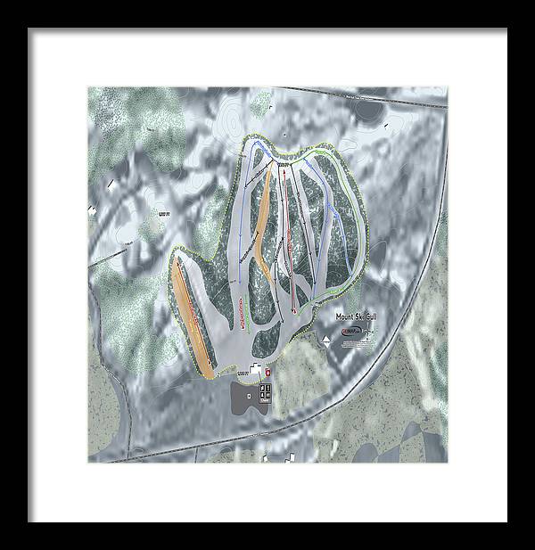 Mount Ski Gull Ski Trail Map - Framed Print - Powderaddicts