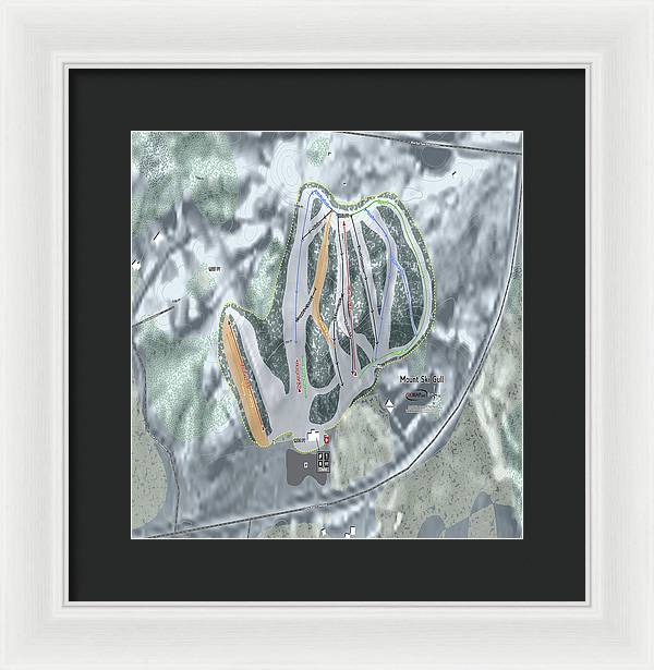 Mount Ski Gull Ski Trail Map - Framed Print - Powderaddicts