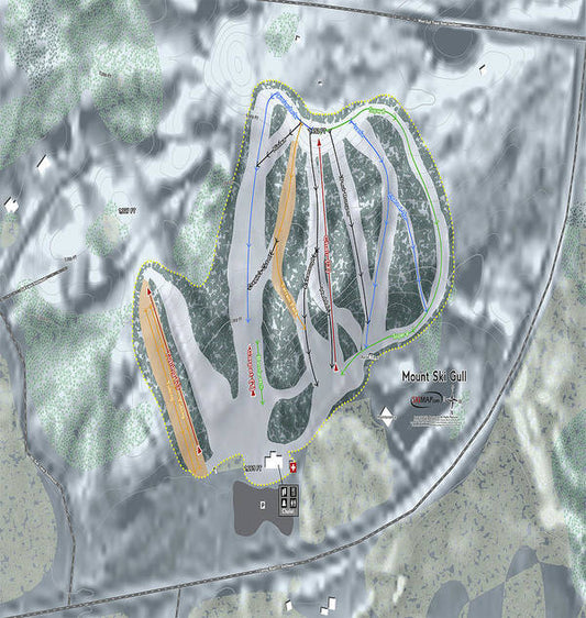 Mount Ski Gull Ski Trail Map - Art Print - Powderaddicts