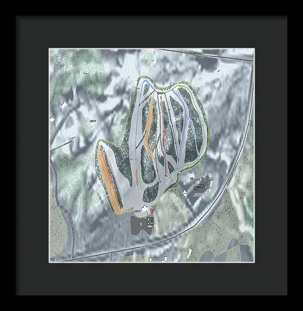 Mount Ski Gull Ski Trail Map - Framed Print - Powderaddicts