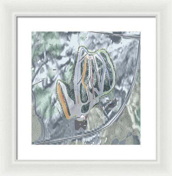Mount Ski Gull Ski Trail Map - Framed Print - Powderaddicts