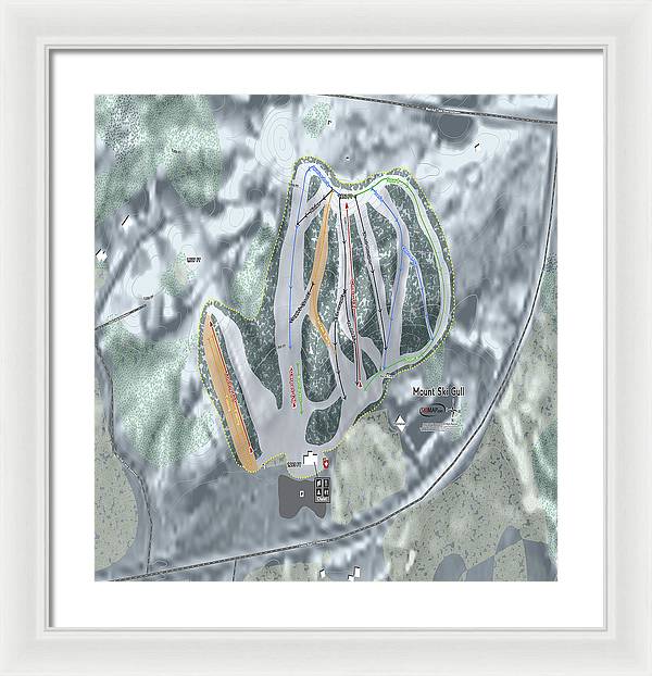 Mount Ski Gull Ski Trail Map - Framed Print - Powderaddicts