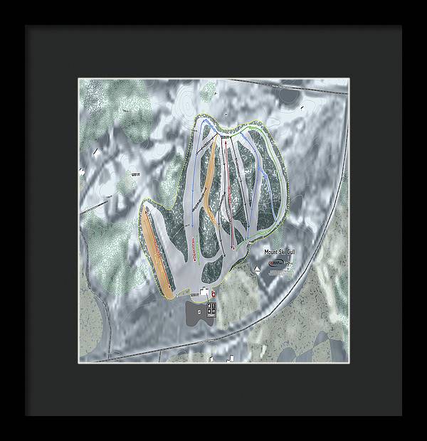 Mount Ski Gull Ski Trail Map - Framed Print - Powderaddicts