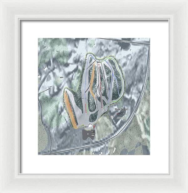 Mount Ski Gull Ski Trail Map - Framed Print - Powderaddicts