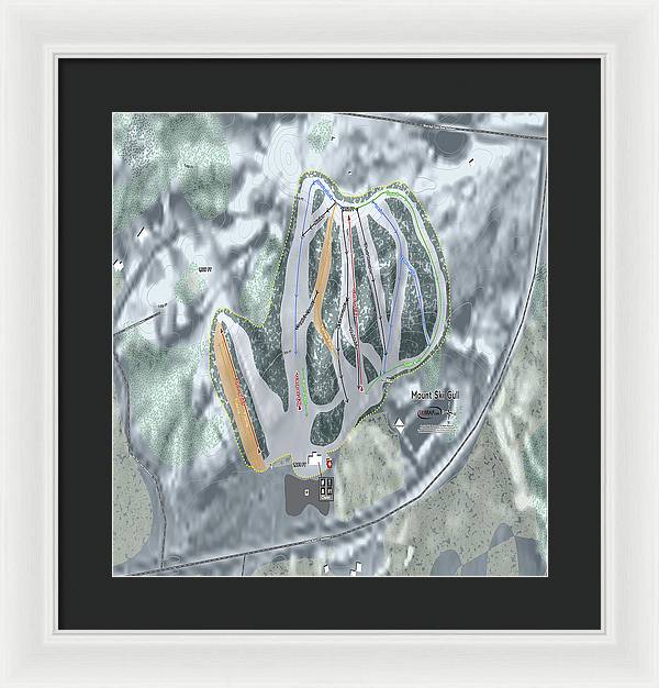 Mount Ski Gull Ski Trail Map - Framed Print - Powderaddicts