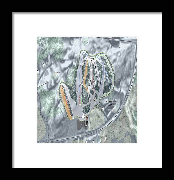 Mount Ski Gull Ski Trail Map - Framed Print - Powderaddicts