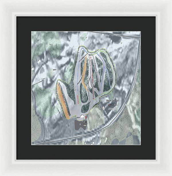 Mount Ski Gull Ski Trail Map - Framed Print - Powderaddicts