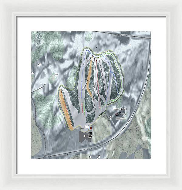 Mount Ski Gull Ski Trail Map - Framed Print - Powderaddicts
