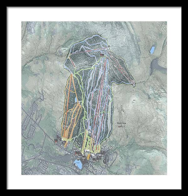 Mount Snow Ski Trail Map - Framed Print - Powderaddicts