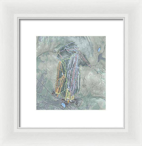 Mount Snow Ski Trail Map - Framed Print - Powderaddicts