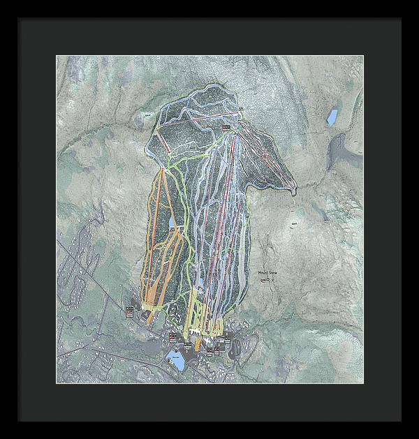 Mount Snow Ski Trail Map - Framed Print - Powderaddicts