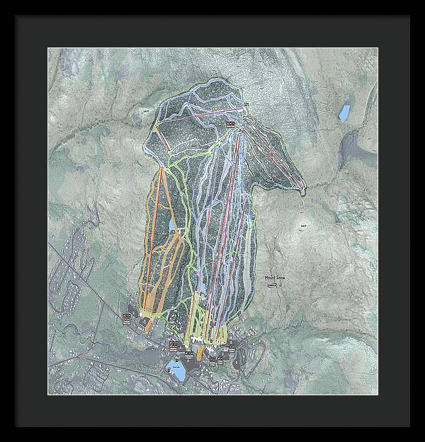 Mount Snow Ski Trail Map - Framed Print - Powderaddicts