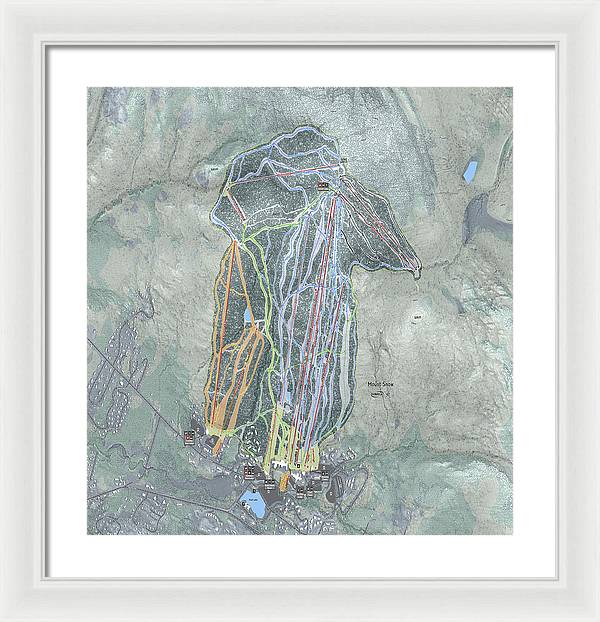 Mount Snow Ski Trail Map - Framed Print - Powderaddicts
