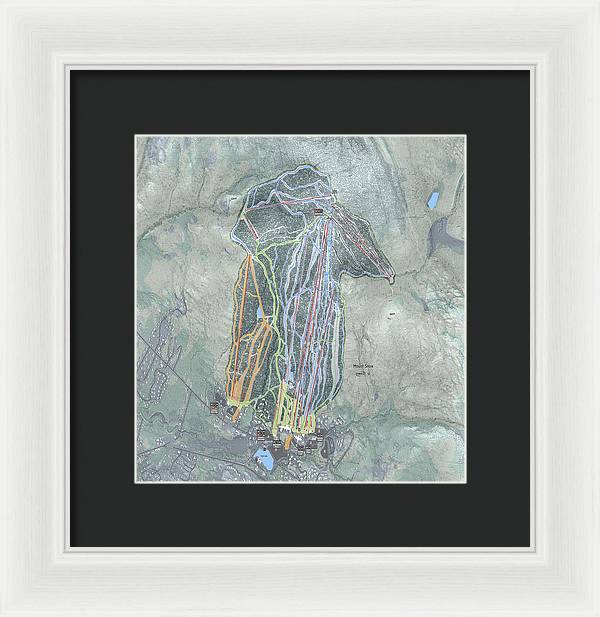 Mount Snow Ski Trail Map - Framed Print - Powderaddicts