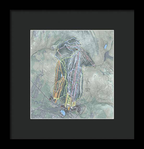 Mount Snow Ski Trail Map - Framed Print - Powderaddicts