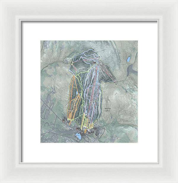 Mount Snow Ski Trail Map - Framed Print - Powderaddicts