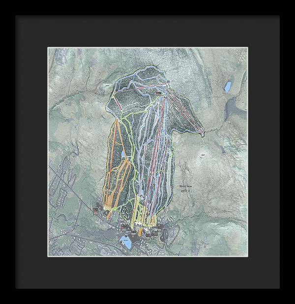 Mount Snow Ski Trail Map - Framed Print - Powderaddicts