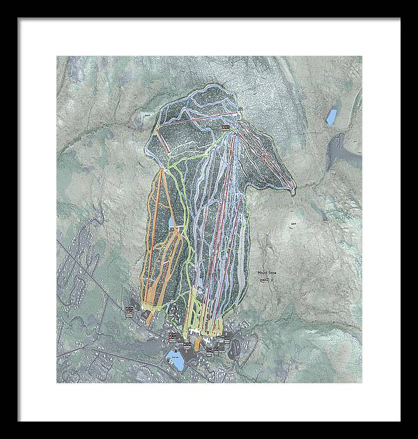 Mount Snow Ski Trail Map - Framed Print - Powderaddicts